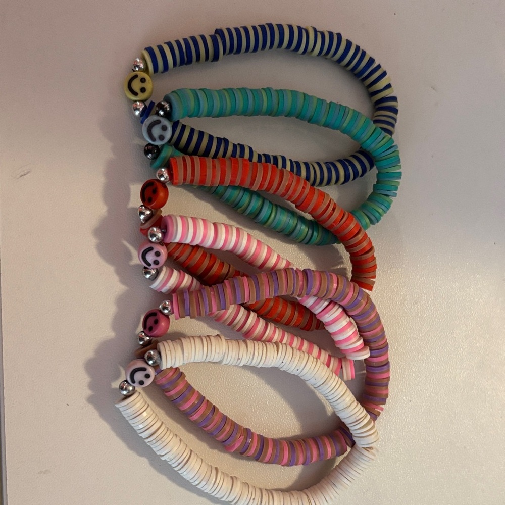 Colorful Smiley Face Beaded Bracelets